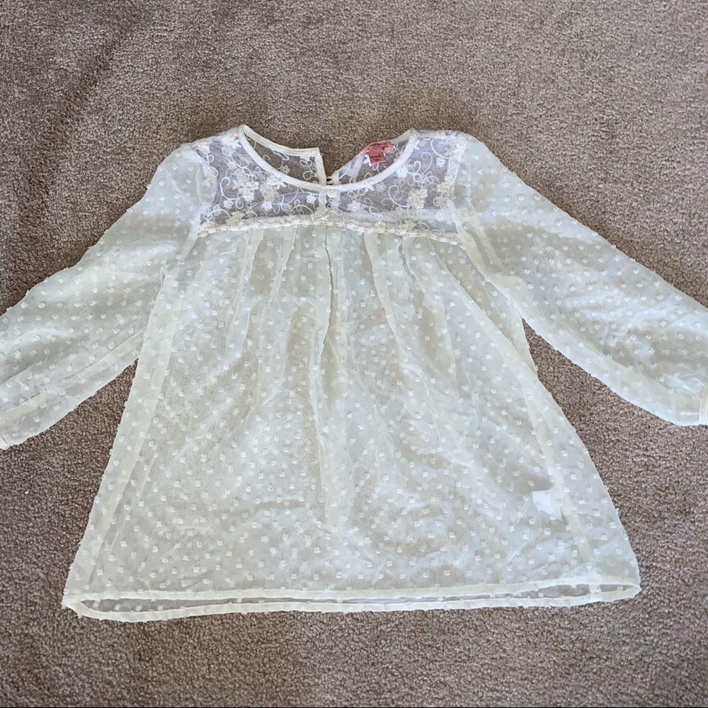 white textured blouse